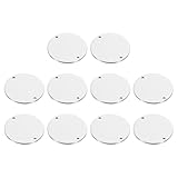 PATIKIL 28mm Steel Disc, 10Pcs Metal Stamping Blanks Tags Circle Round Pendants Metal Plate Connection Stainless Steel with 2 Holes for Laser Engraving Stamping Craft Name Tag, Silvery