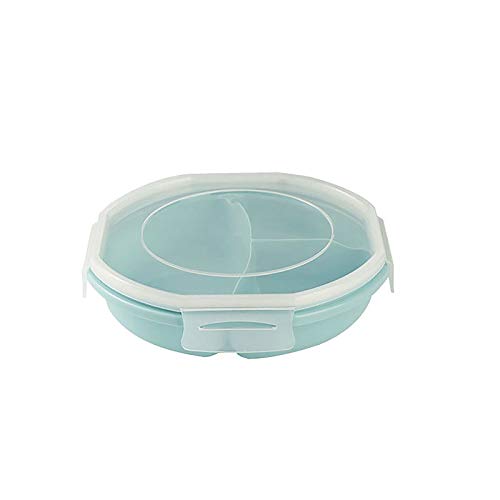 fiambrera bento, Lonchera para adultos a prueba de fugas 3 compartimentos reutilizable Vajilla Almacenamiento alimentos(Blu)
