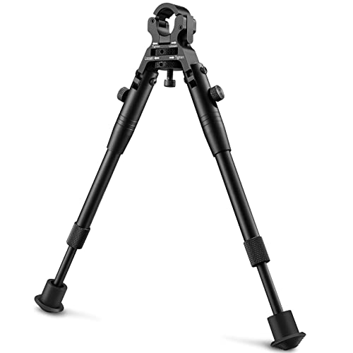 EZshoot 8-10 Inches Clamp-on Bipod for Rifles, Upgraded 6-9 inch Round Mount Barrel Quick Release Foldable Bipod