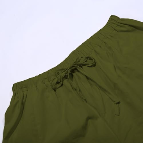 Lastesso Women's Pants Casual Wide Leg Baggy Trousers with Pockets Comfy Cotton Drawstring Travel Vacation Lounge Capris4