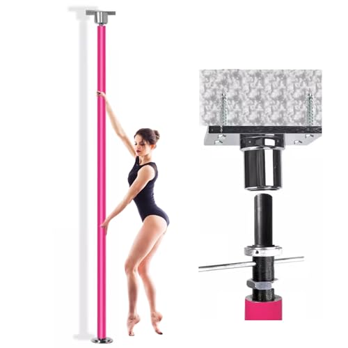 Barra de baile permanente rosa de Φ45 mm para techo y fitness en casa