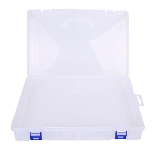 MAMJENNI Organizador de caja de herramientas, para caja de almacenamiento con hebillas dobles, tapa transparente, textura ligera, antideslizante, material de PVC duradero