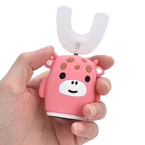 Uadme Kinder-Zahnbürsten U-förmige elektrische Zahnbürste, rosa Cartoon-360°-Zahnbürste für den ganzen Mund, große Größe – Bild 7
