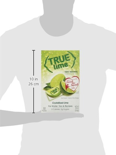 True Lime, Unsweetened Crystallized Lime (Pack of 2 Boxes, Total 64 Individual Packets)