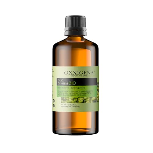 Oxxigena Aceite de Neem Orgánico Virgen 100% Puro - 500 ml - Prensado en Frío - Hidratante, Reconstituyente, Ideal para El Cabello, Piel - Vegano, sin OGM