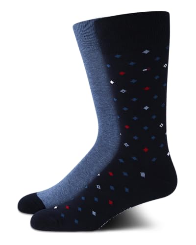 Tommy Hilfiger Men's Socks - 2 Pack Performance Stretch Crew Dress Socks - Classic Dress Socks for Men (Shoe Size: 7-12)