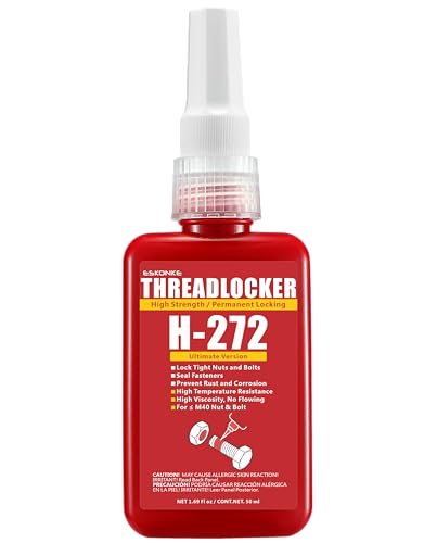 ESKONKE Red Thread Locker 272 Nuts & Bolts Locker High Strength Permanent Locking 1.69 Fl oz Threadlocker Lock Tight & Seal Fasteners Anaerobic Curing Metal Glue (272)
