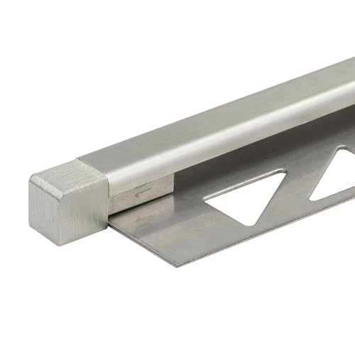 Endstück für Fliesenschiene Quadratprofil Ecke V2A Edelstahl gebürstet Höhe 8mm 10mm 11mm Innen- & Außenecke Flesenprofil (8 mm)