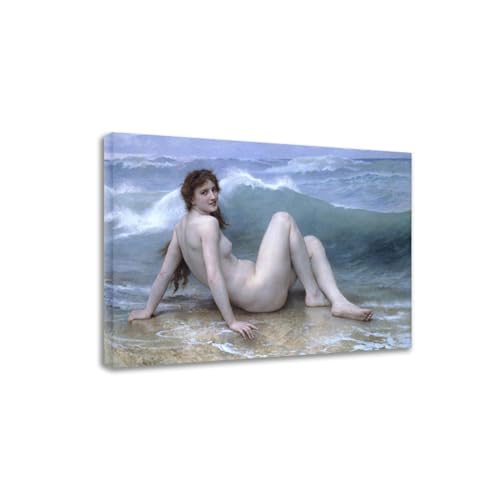 Tableau Vague reproduction peinture à l'huile rétro et impression toile décoration murale 30x40