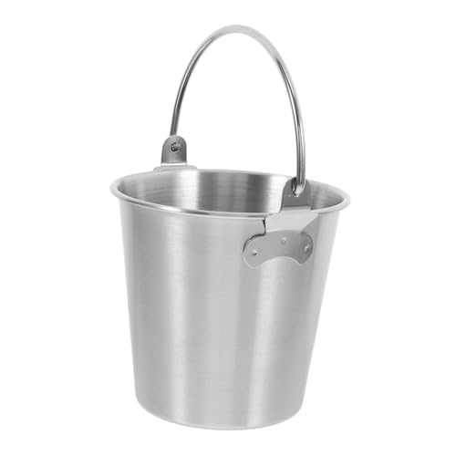 ZUNOXAZ Cubo de Acero Inoxidable para Hielo y Snacks Portátil con Asa Enfriador para Vino y Cerveza Pequeño y Resistente para Bares y Fiestas