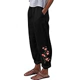 leinenhose damen sommer 7/8 lange crop jogging einheitsgröße oversize risse zerrissen slim fit pumphose beinhosen spitze mädchen teenager pailletten sommerhose damen leicht freizeithose damen sommer baumwolle elastan schlupfhose damen jeans.