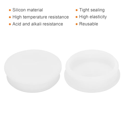 Image of MECCANIXITY Silicone Snap in Locking Hole Plugs Rubber Panel Seal Cover Flush Type Panel Round for Kitchen Rubber Bulkheads Waterproof Sealing Plugs 56.6mm /2.23 Inch Dia Transparent,Pack of 2