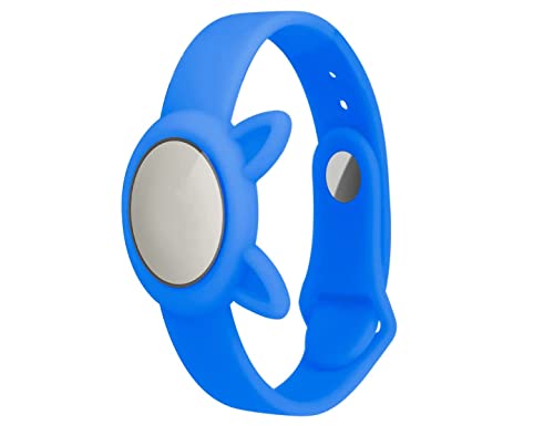 WATACHE Montre en Silicone Souple Lumineux AirTags,sécurité Anti-Glow-in-Night pour Enfants Anti-Perte,Anti-Rayures pour positionnement du Bracelet Suivi Airtag (Bleu) Cover
