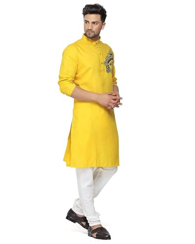 Image of Men's Digital Printed Kurta for Festival Navratri Pooja