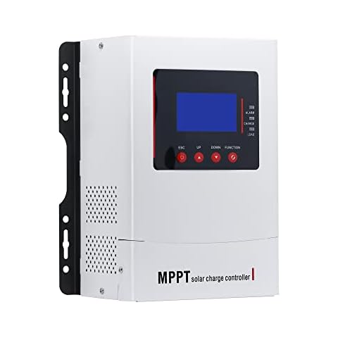 dkplnt 60A MPPT Solar Charge Controller 12V 24V 36V 48V Auto, Adjustable LCD Display, PV 150V Max Solar Panel Regulator for AGM Sealed Gel Flooded Lithium Battery Aluminum Design with Cooling Fan Cover