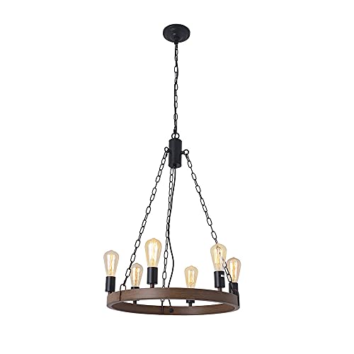 Lustre en fonte imitation grain de bois antique haut de gamme