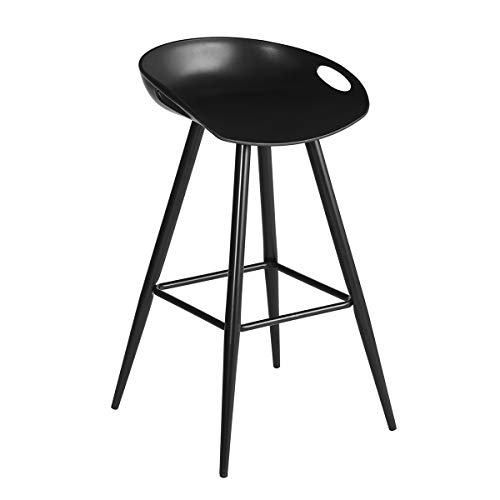 Homy Casa Inc Set Of 2 Modern Simple Bar Stools,32.3" Counter Height Bar Stools Bar Chair With Low Backrest&Footrest For Home Bar Kitchen Dining Room Living Room Pub, Black #TOP2
