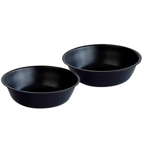 LAUBLUST Edelstahl Schüssel für Haustiere - 2-er-Set - Volumen: 1,4 Liter (XL) - Schwarz - Futternapf für Katzen und Hunde - Wassernapf für Hunde - Futterschale - Futterstation Hund