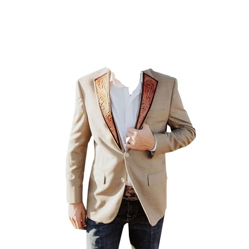 Men's Paisley Shawl Blazers Slim Fit Lightweight Business Casual Printed Suit Jackets Office Banquet Sport Coat
