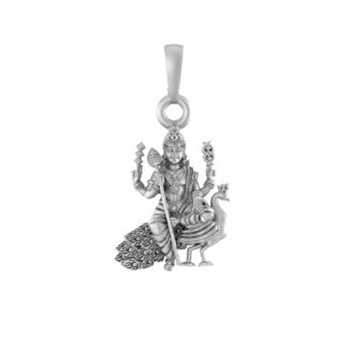 Pendentif Dieu Kartikeya argent sterling petit format pour votre protection quotidienne