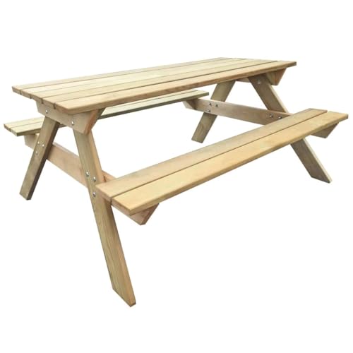 vidaXL Table de Pique-Nique Table de Jardin Terrasse Meuble Extérieur Bois
