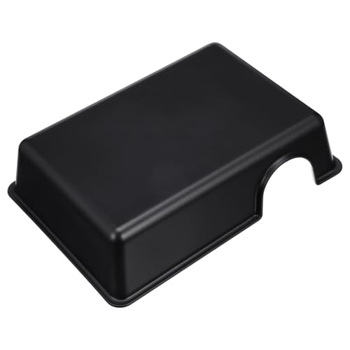 SHINEOFI Cachette pour Reptile en Plastique Noir, Décoration Solide et Non Déformable, pour Terrarium et Aquarium, Habitat Sécurisé pour Tortues et Reptiles