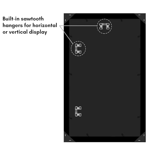 Americanflat 12x20 Picture Frame with Polished Plexiglass - Black Picture Frame - Wide Photo Frames Made of Engineered Wood for Vertical or Horizontal Wall Display - Epic Collection - Black