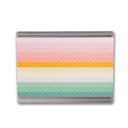 Image of MightySkins Carbon Fiber Skin Compatible with Microsoft Surface Laptop Go 3 (2023) Full Wrap Kit - Horizon Stripes | Protective, Durable Textured Carbon Fiber Finish | Easy to Apply | Made in The USA