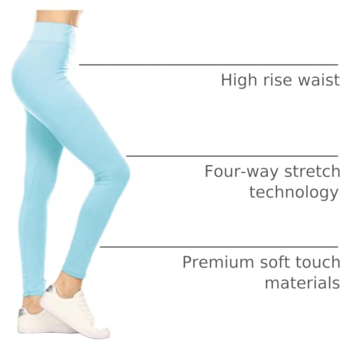 Image of Leggings Depot High Waisted Leggings for Women Buttery Smooth & Soft Women's Solid Yoga - Reg, Plus, 1X3X, 3X5X