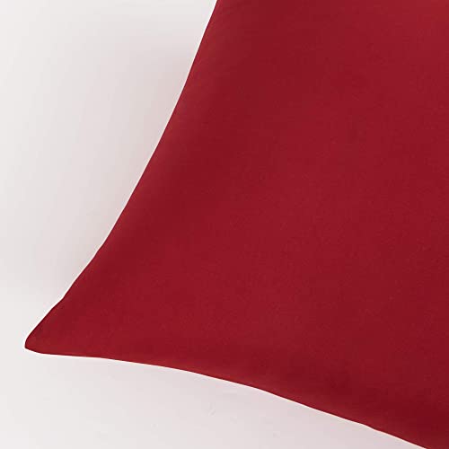 FLXXIE 2 Pack Microfiber King Pillow Cases, 1800 Super Soft Pillowcases with Envelope Closure, Wrinkle, Fade and Stain Resistant Pillow Covers, 20x36, Wine Red