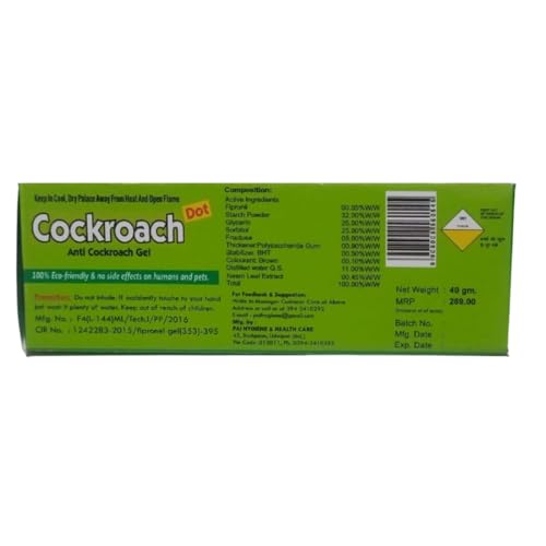 Cockroach Dot | Anti Cockroach gel with Neem extract(40gram) | Roach control | gel Bait with Easy to Use Injection