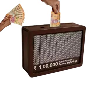 Wooden Money/Piggy Bank for Kids & Adults, Savings Challenge Box, Money Saving Box for Adult 100000, Cash Collection SST_Money_Bank_173-image-22