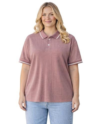 Image of Mack Jonney Women's Textured Polo T-Shirt | Half Sleeve Cotton Blend Top |Casual Collar Tee | Regular Fit-M7527