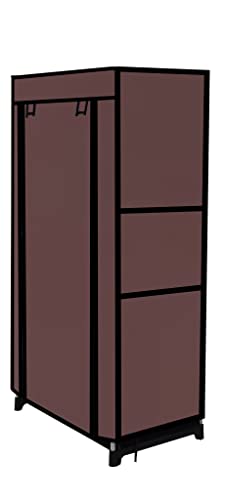 Image of Multi Utility 6 Layer Shelf Collapsible Metal Pipes with Non-Woven 100GSM Fabric Cover for Shoe /Cloth /Toy /Books Rack (Brown, Metal)