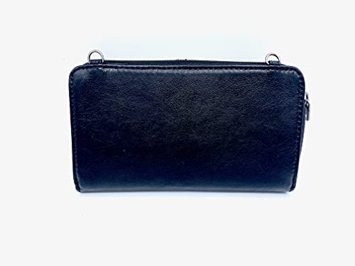 The Sak Iris Leather Smartphone Crossbody Carrier Black Floral Embossed2