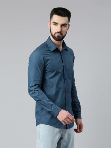 Image of THE SOUL PATROL Men's Casual Regular Fit Full Sleeve Premium Cotton Button-Down Shirt with Single Patch Pocket - Stylish, Classic, Comfortable, and Elegant for Everyday Wear
