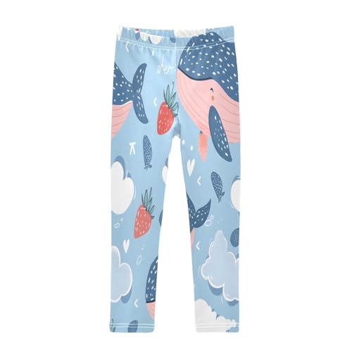 Bolaz Toddler Girls Leggings Printed Yoga Pants Leggings Whale Strawberry Clouds for Kids