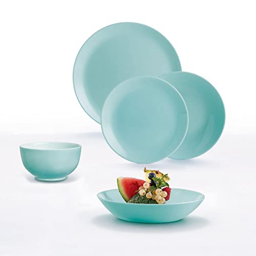 Luminarc Diwali Vajilla Vidrio Opal 24 Piezas-6 Personas Turquesa