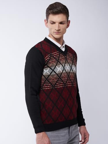 Image of Pivl Men's Winter Geometric Print Sweater - Warmth and Style for The Season||Winterwear||