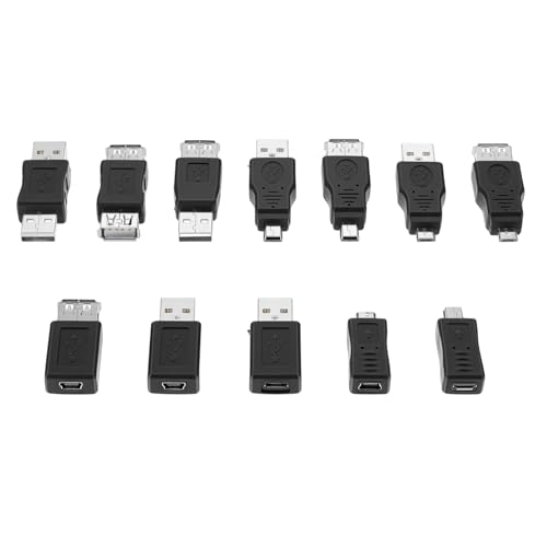 Zelphvt 12 Pcs USB Adapter Kit USB OTG Adapter USB2.0 Male to Female Micro-USB Adapters for Multiple Devices Computer PC Tablet Mobile Phone
