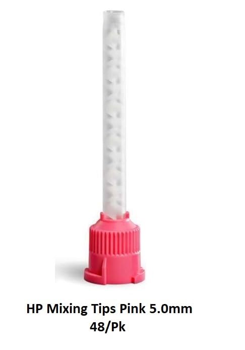 48/Pack Dental HP Mixing Tips High Performance Original Mix HP Style Color Coding System, Swiss Quality (5.4mm Pink)