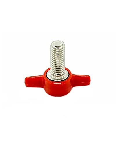 Thumb Screws with Wing Knob - M8 x 25mm Thumb Screw Butterfly Thumb Screws - M8 Thumbscrew Clamping Wing Thumb Screw - Clamping Thumb Screw Bolts with Red Butterfly Tee Wing Knob (4)