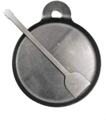 RKR KITCHEN Iron Flat Raised Border Tawa / 10 Inch Dia with Iron Turner Black Colour