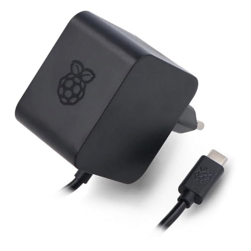 Alimentatore ufficiale Raspberry Pi 5 USB-C da 27 W, USB-C Power Supply, nero