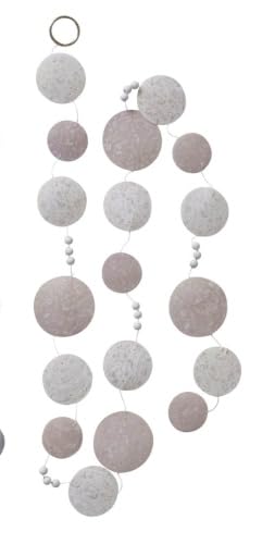 BOLTZE Girlande Windspiel Muscheln Perlen Grau Weiß 180 cm