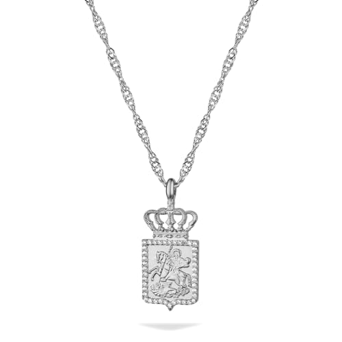 d'origine Collier avec armoiries de la Géorgie, chaîne de drapeau géorgien, bijou géorgien, bijou géorgien pour femme, Laiton