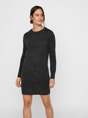 VERO MODA Mini Strickkleid Meliert Langarm Rundhals Regular Fit Kleid Kurz Basic Oberschenkellang VMDOFFY – Ansicht 3