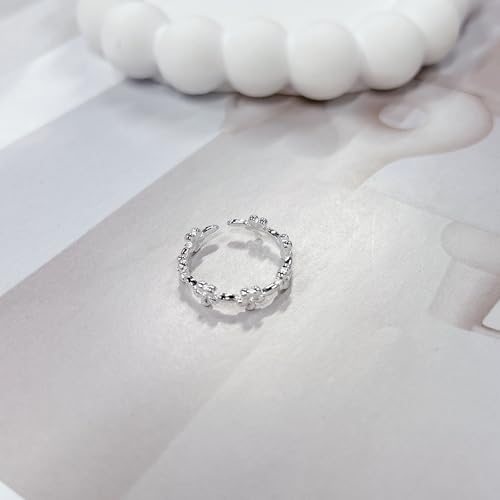 Dainty Daisy Flower Open Thin Band Ring for Women Small Tiny Cute Delicate Sunflower Stacking Adjustable Finger Rings Simple Floral Engagement Wedding Promise Summer Comfort Fit Jewelry3