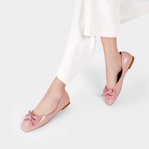 Image of C.Paravano Flats for Women | Ballet Flats | Square Toe | Dressy Casual Shoe
