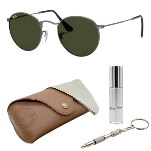 Image of Ray-Ban RB3447 ROUND METAL Round Shaped Sunglasses for Men with Official RAYBAN Eyewear Kit